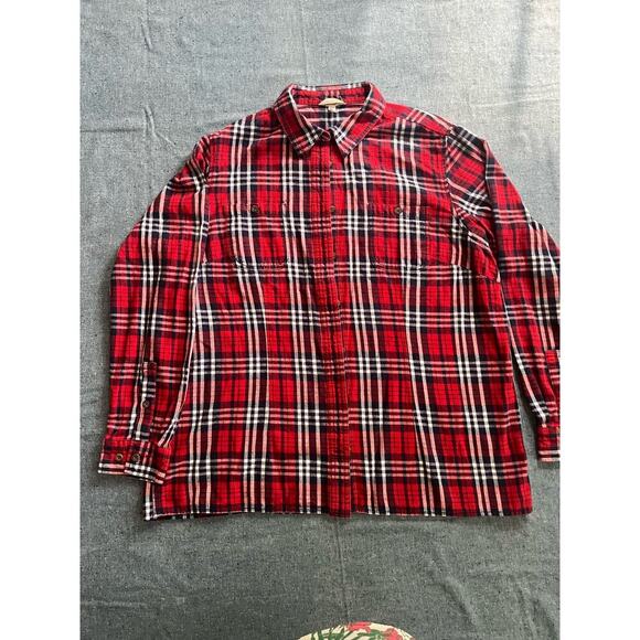 Duluth trading company large red/ blue flannel - Picture 1 of 8